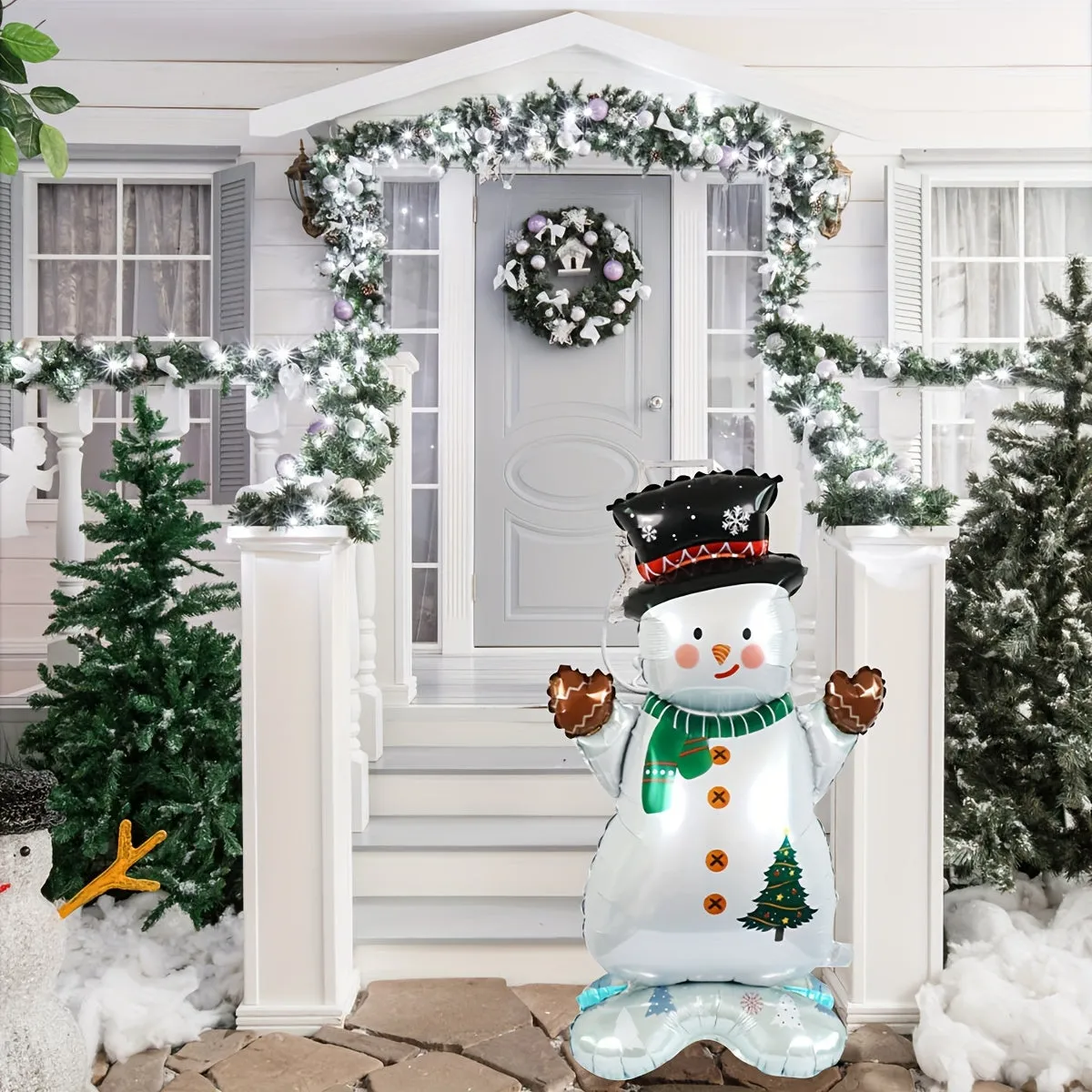 1pc Large Standing Christmas Snowman Balloon - Perfect for Indoor & Outdoor Celebrations - Ideal for Christmas, New Year & Birthday Parties