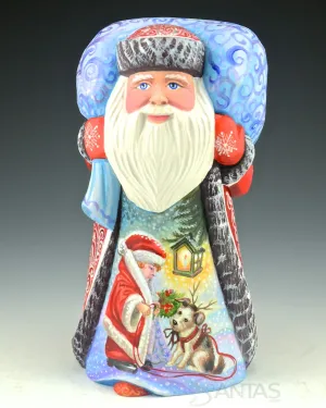 8 inch Russian Santa with Child and Dog