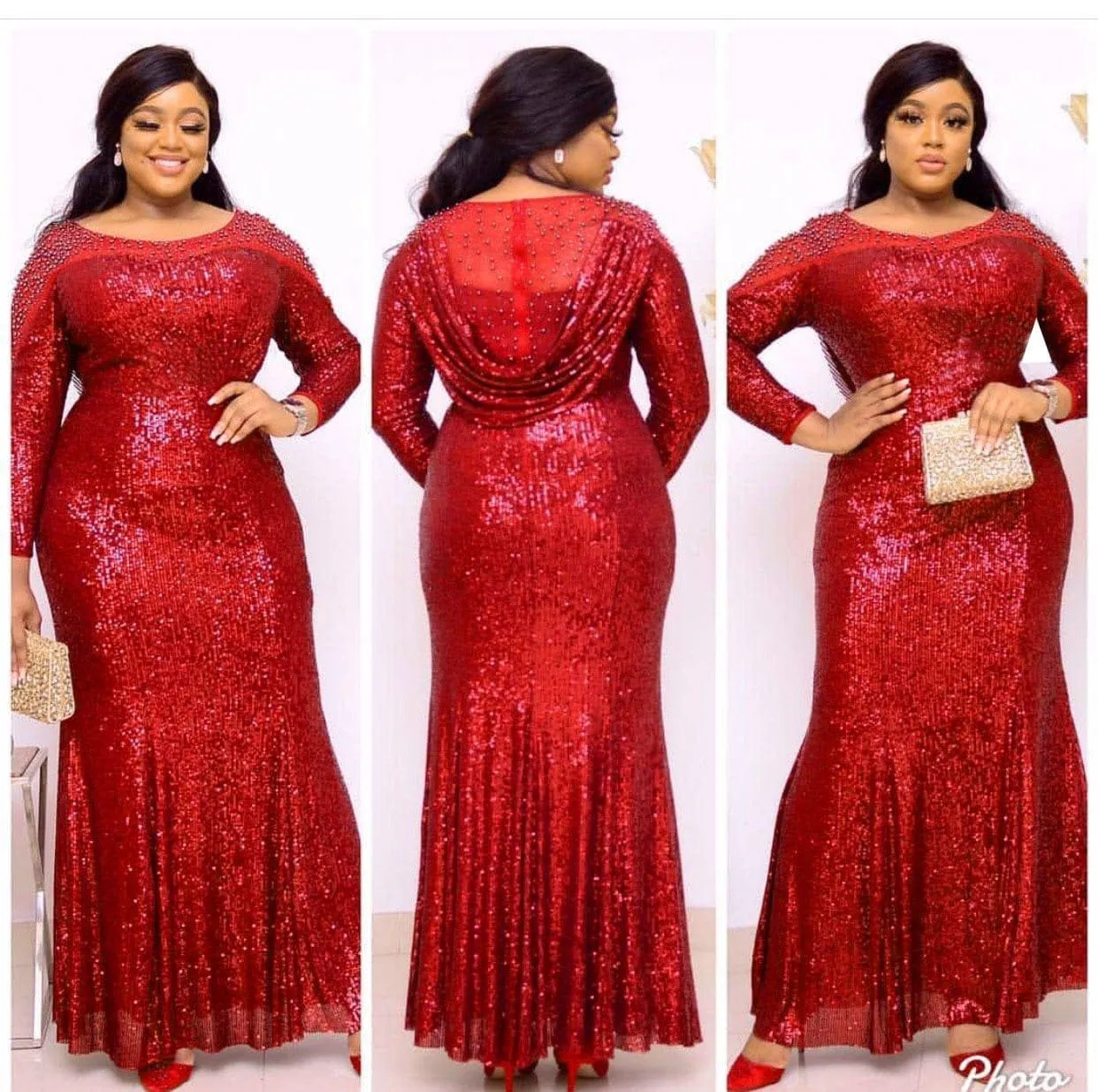 African Dresses For Women High Quality  Fashion Sequin Dress For Ladies