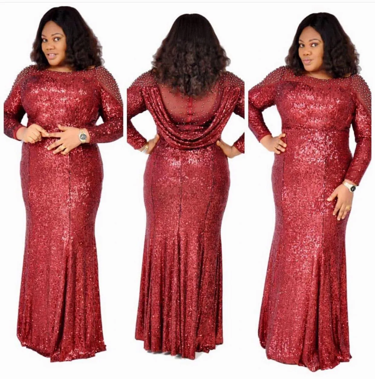 African Dresses For Women High Quality  Fashion Sequin Dress For Ladies