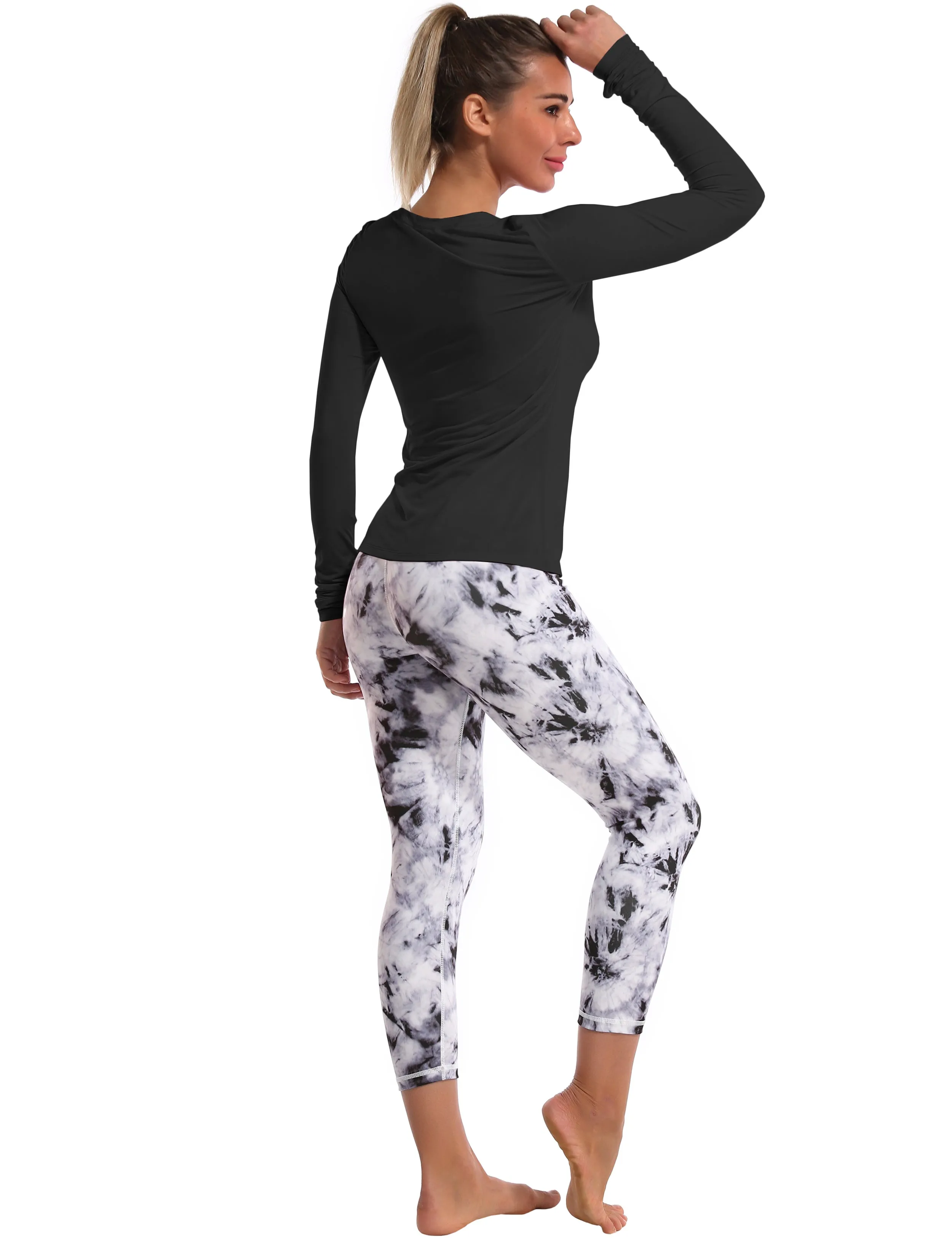 Athlete Long Sleeve Tops black_yoga