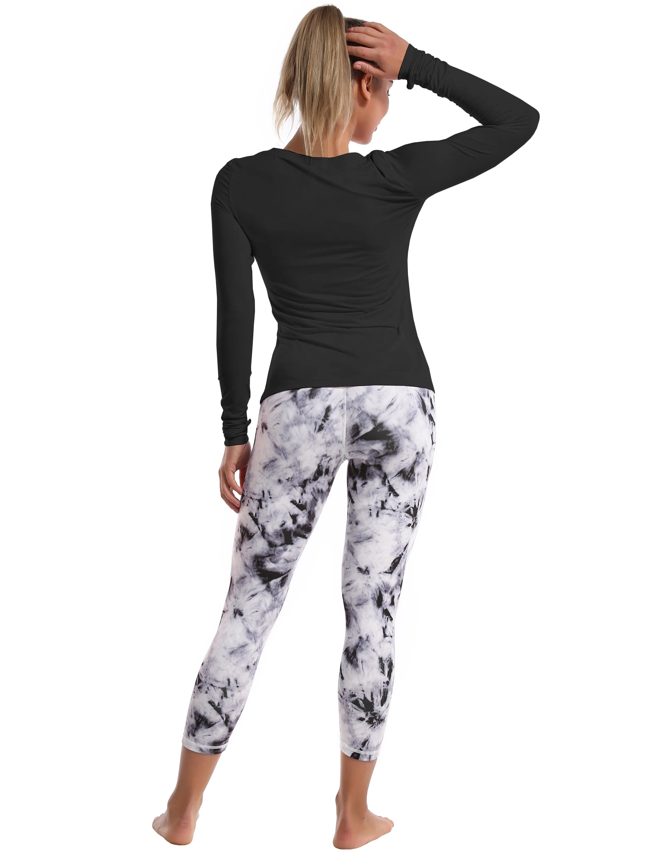 Athlete Long Sleeve Tops black_yoga