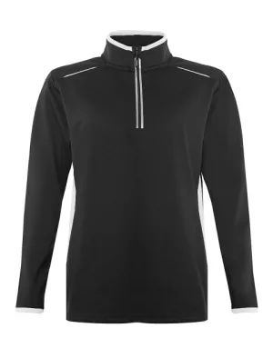 Banner Quarter zip For Men-ZQTR-0057-Black White