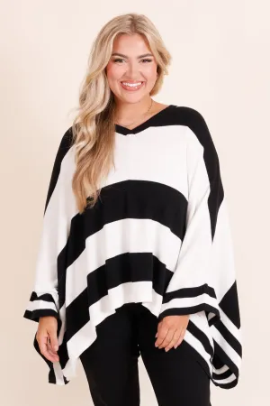 Bold Lines Top, Black