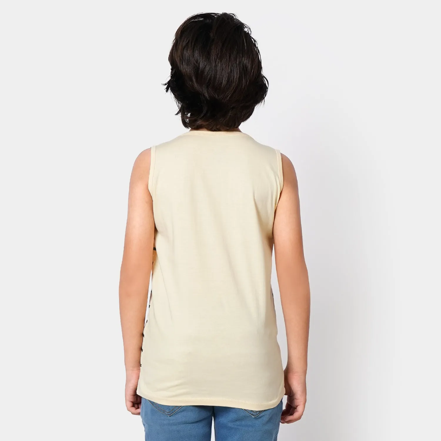 Boys Cotton Sando - Cream