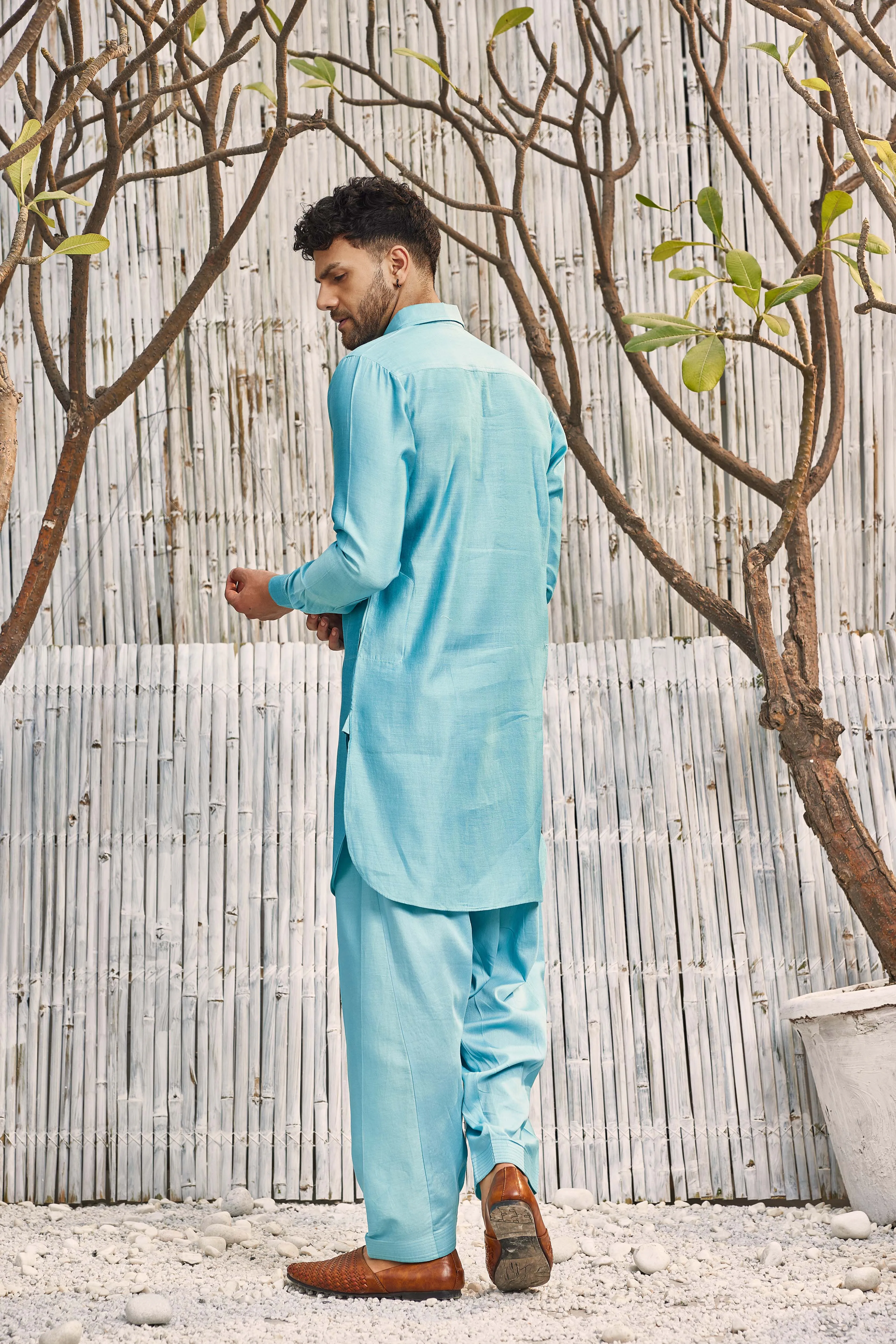 Chanderi Bundi Jacket - Blue