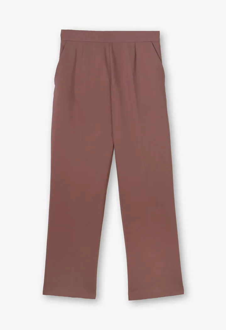 Choice Wide Leg High Waist Trouser Brown