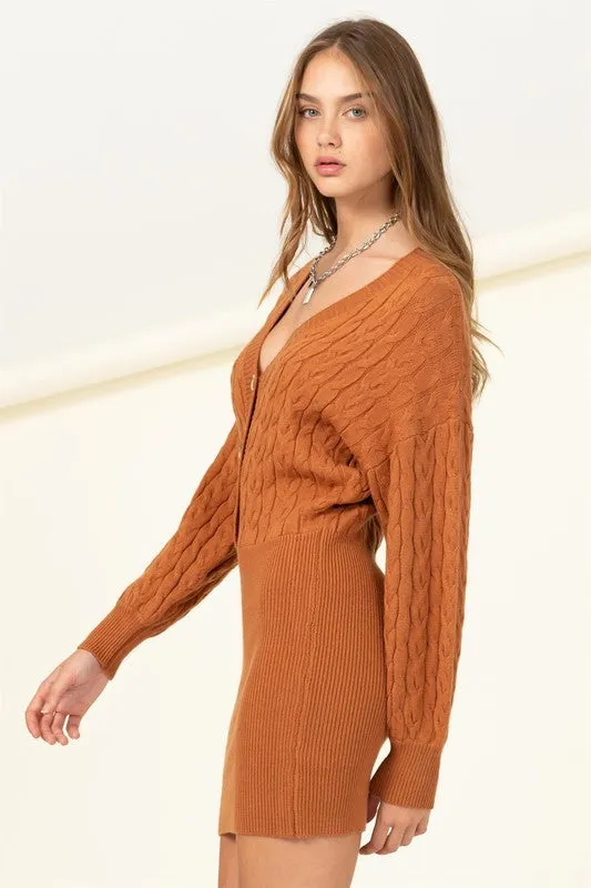 CHOOSE CHIC CABLE-KNIT MINI DRESS