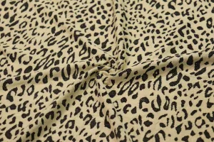 Cream & Black Knit Jacquard Fabric