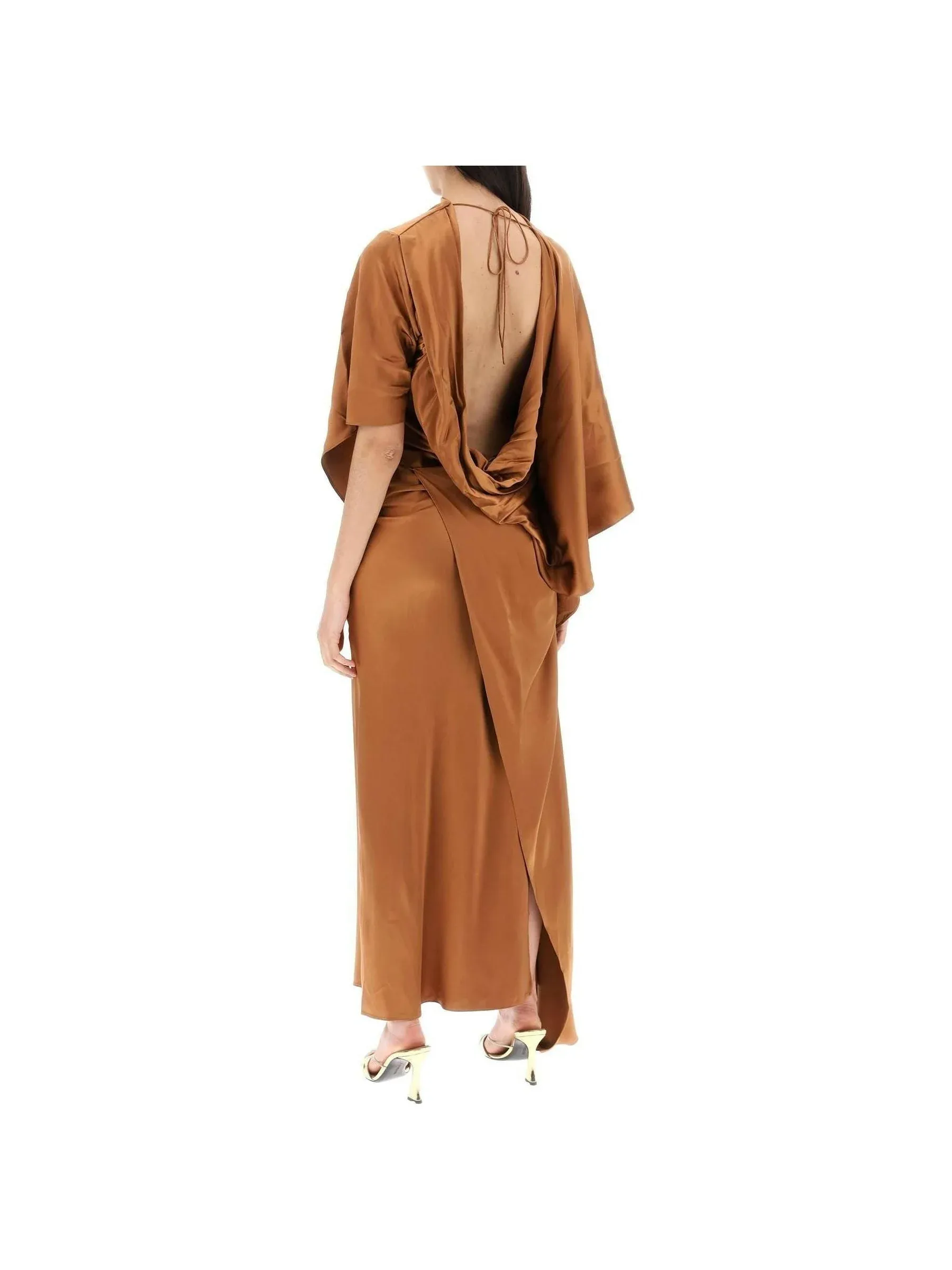 Cusco Silk Draped Midi Dress