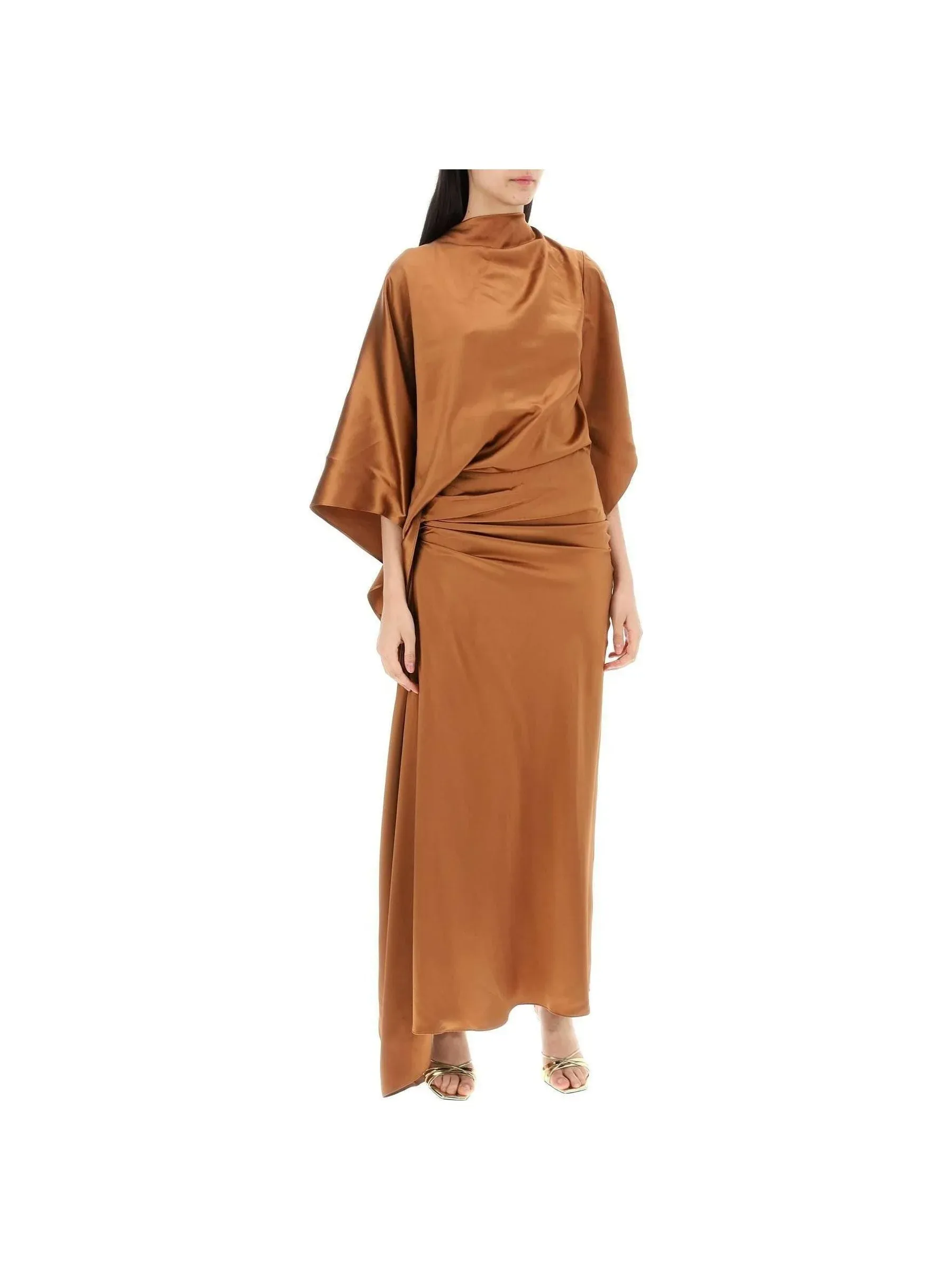 Cusco Silk Draped Midi Dress