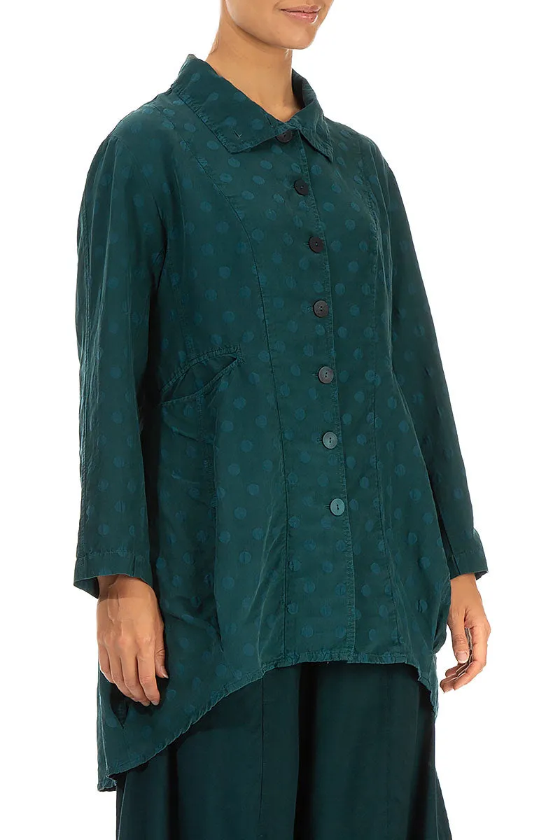 Dotty Emerald Balloon Silk Jacket