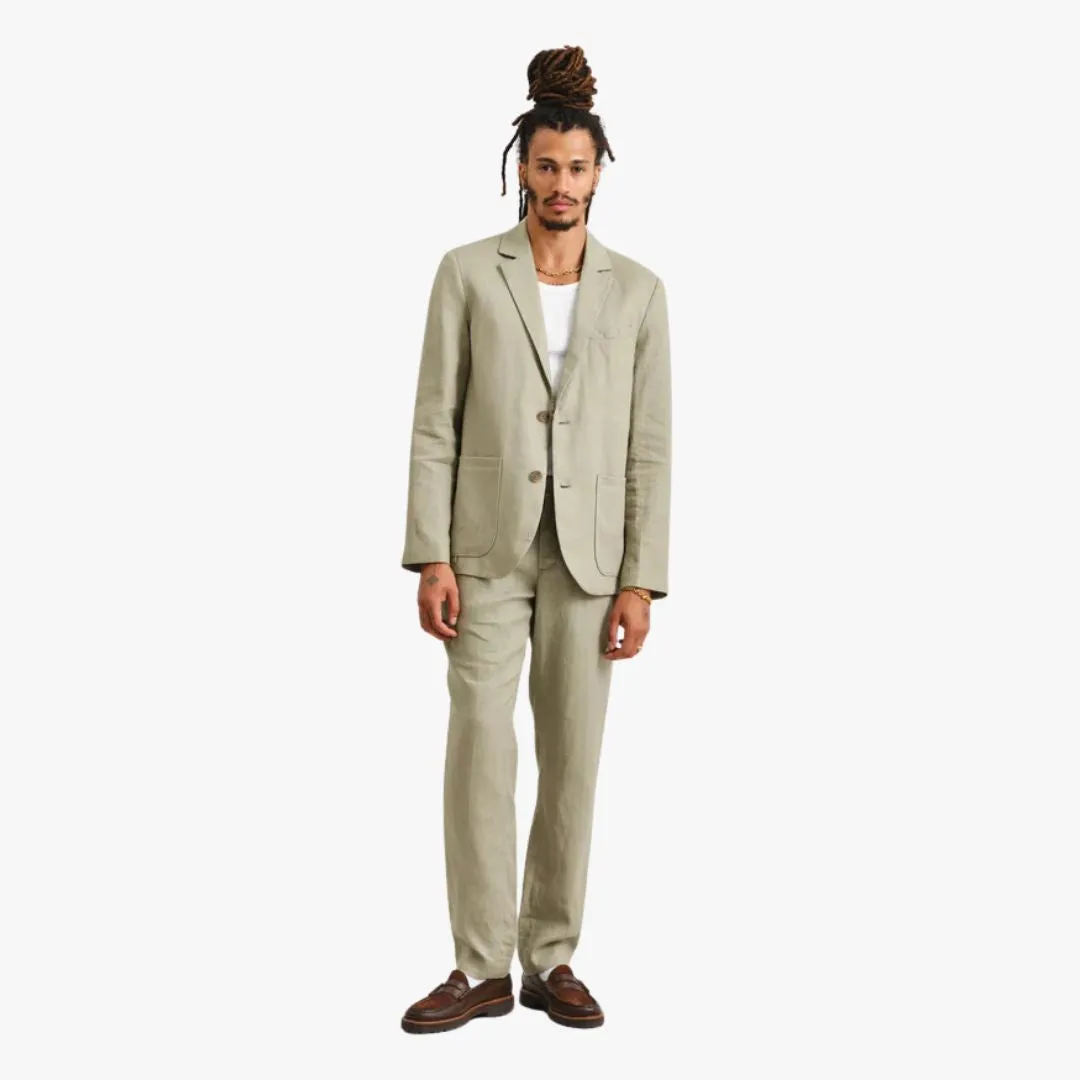 Fintry Linen Blazer (Pale Khaki)