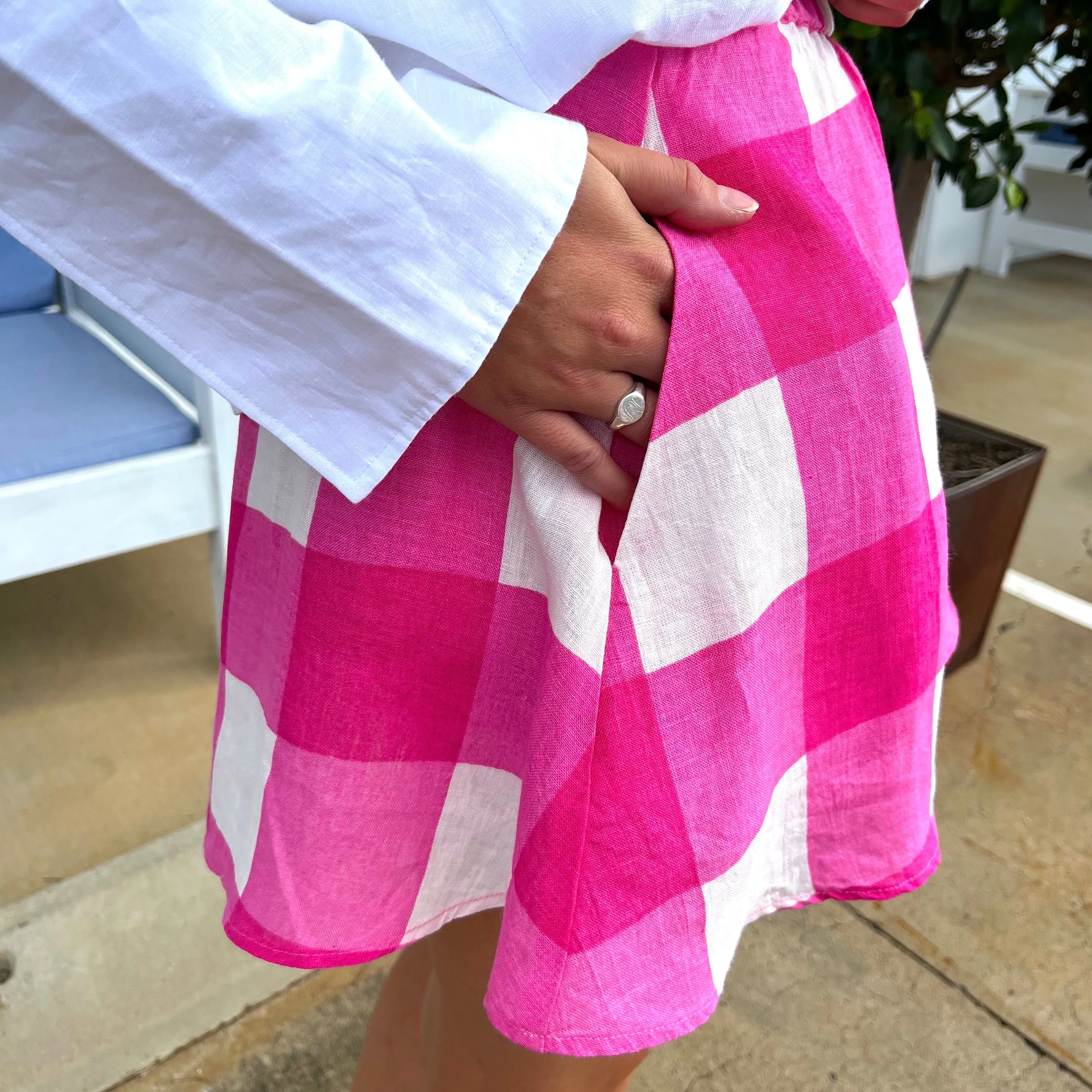 Flippy Skirt - Fuchsia Check