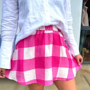 Flippy Skirt - Fuchsia Check