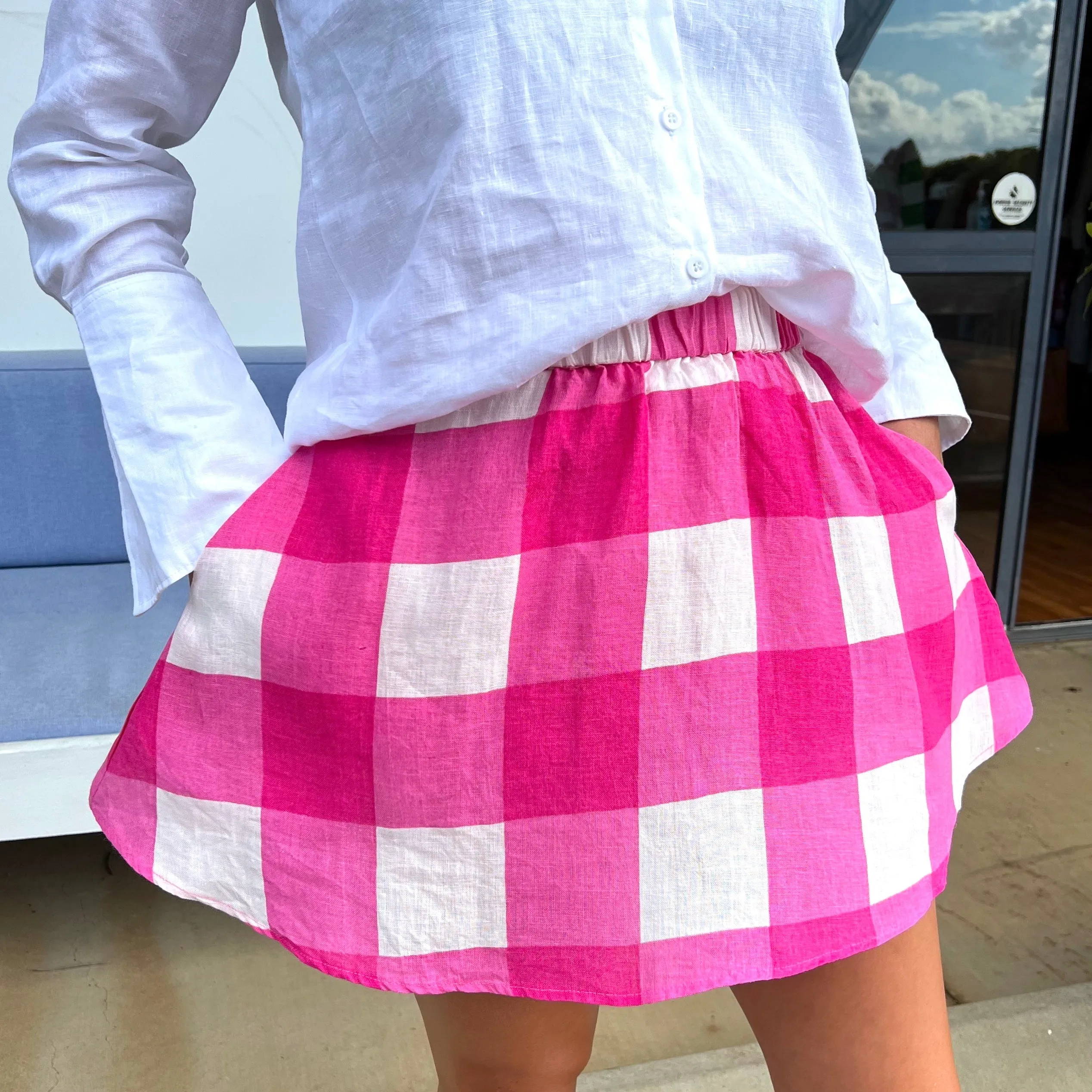 Flippy Skirt - Fuchsia Check