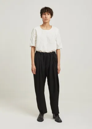 Gabardine West Gathered Waist Wool Pant