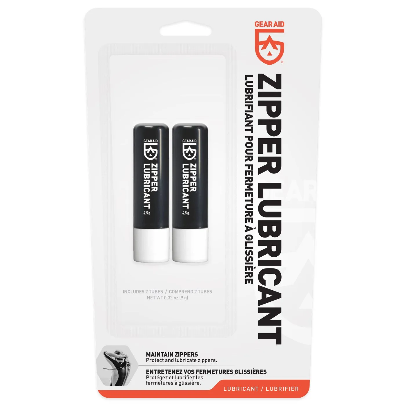 Gear Aid Zipper Lubricant Stick 4.5gr 2 Pack