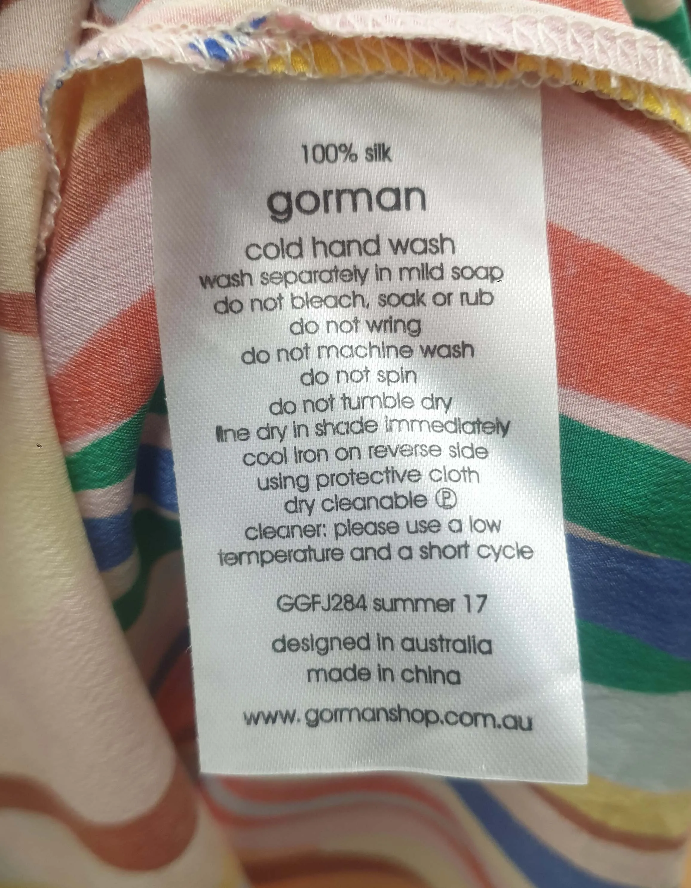 Gorman   Mireia Ruiz silk colourful virtical striped dress size 14