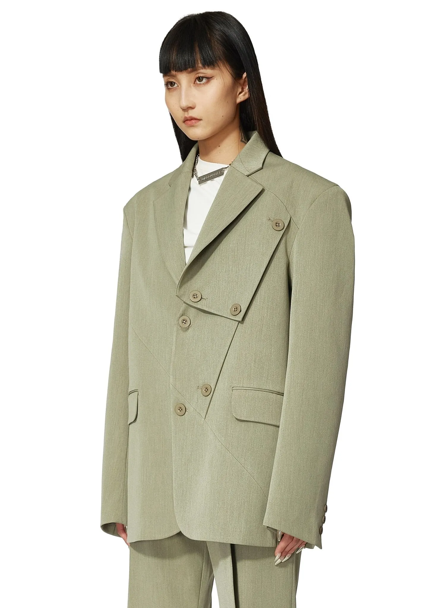 Green Double Wear Blazer Jacket