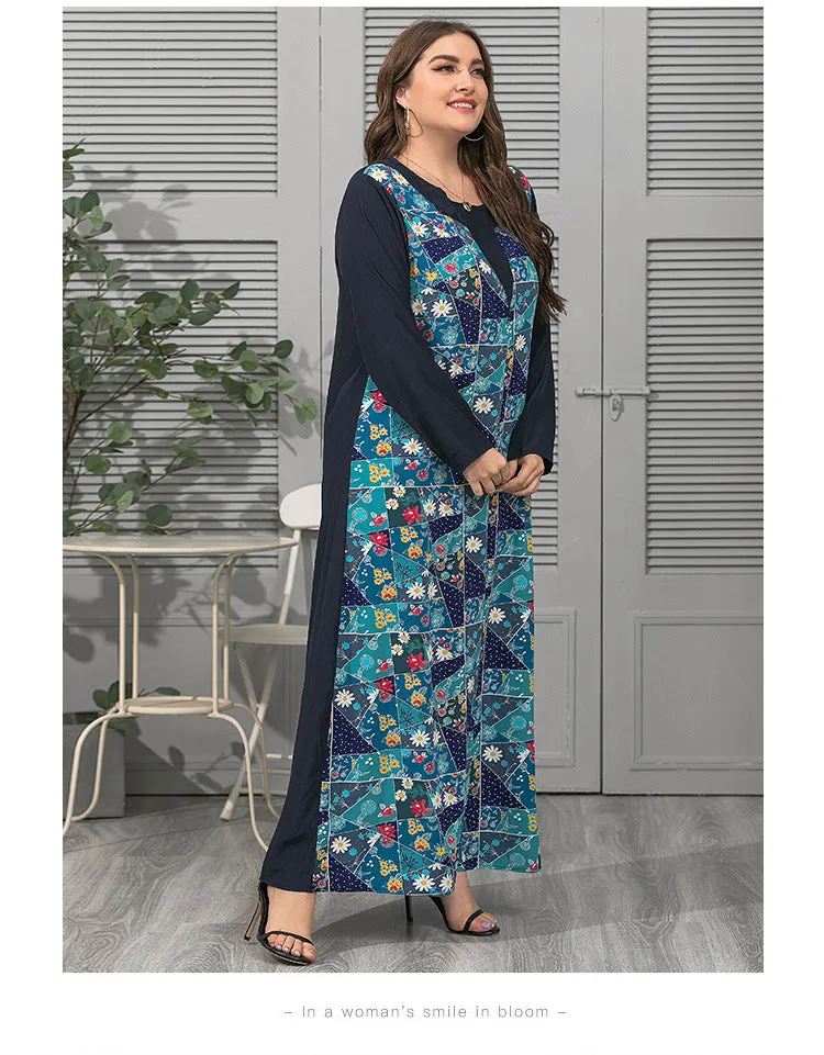 Green Floral Wholesale Dress Plus Size