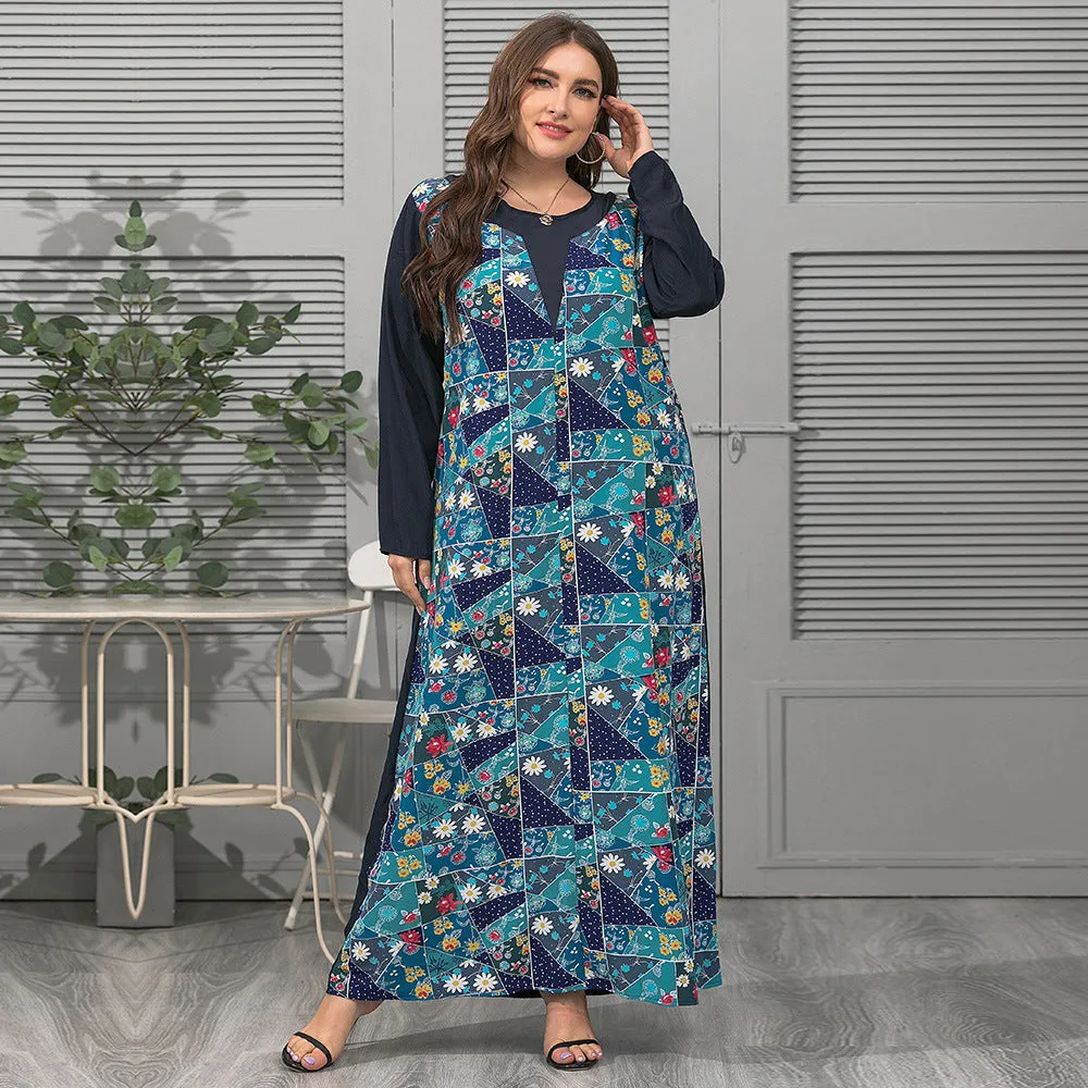 Green Floral Wholesale Dress Plus Size