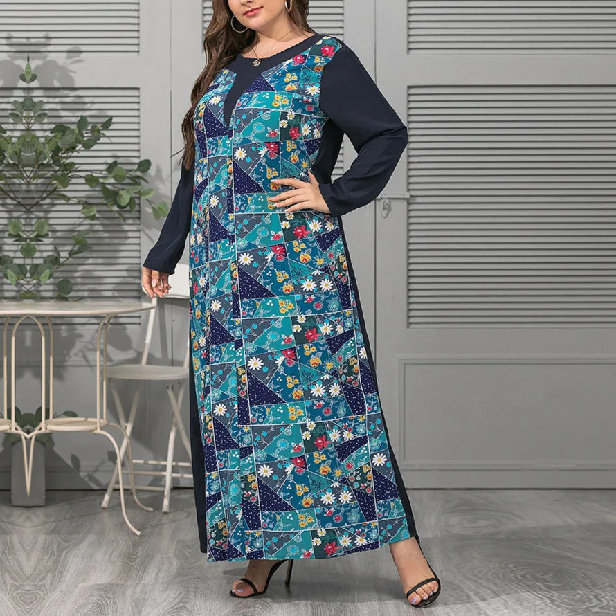 Green Floral Wholesale Dress Plus Size