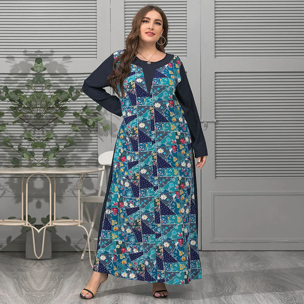 Green Floral Wholesale Dress Plus Size