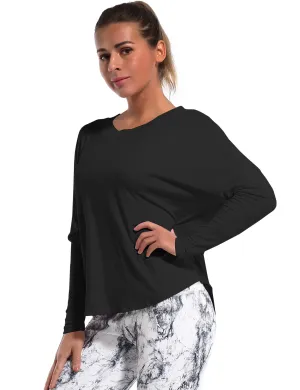 Gym Batwing Tunic Tops black_Gym