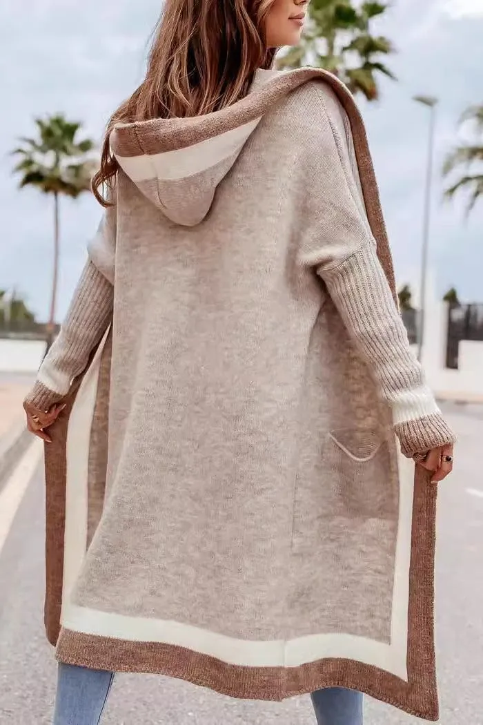 Hooded Long Cardigan Sweater Jacket