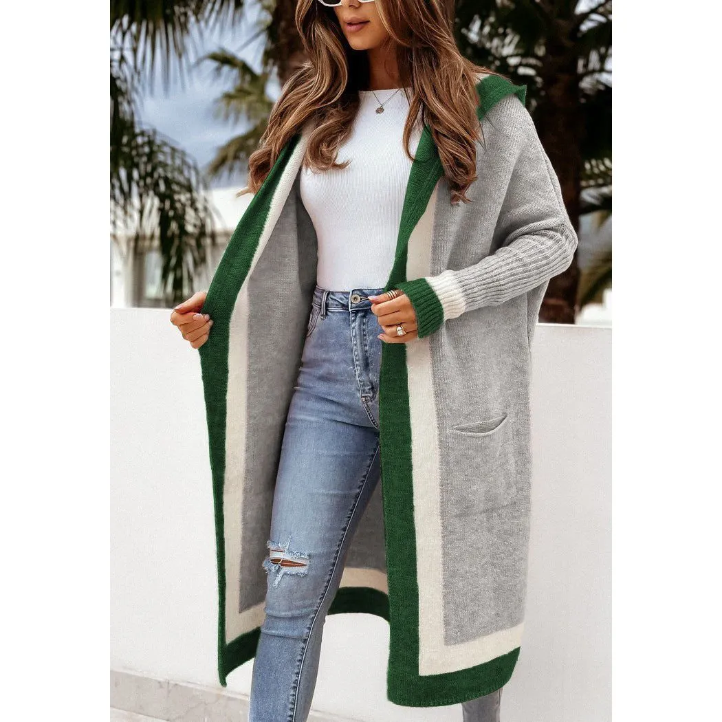 Hooded Long Cardigan Sweater Jacket