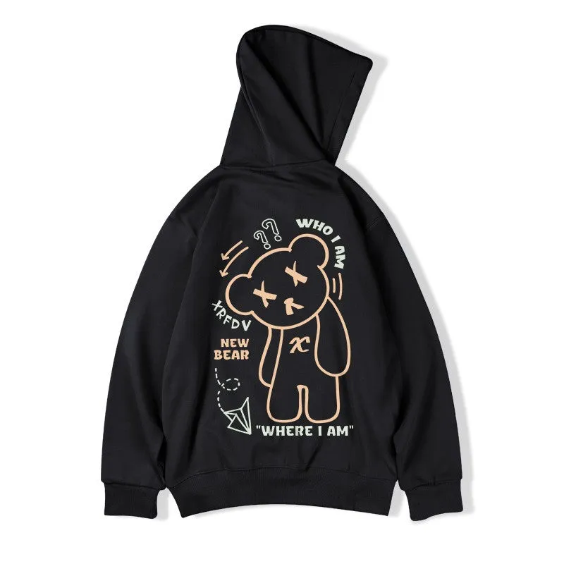 Hoodies where i am graphic vibe oversize couple wear