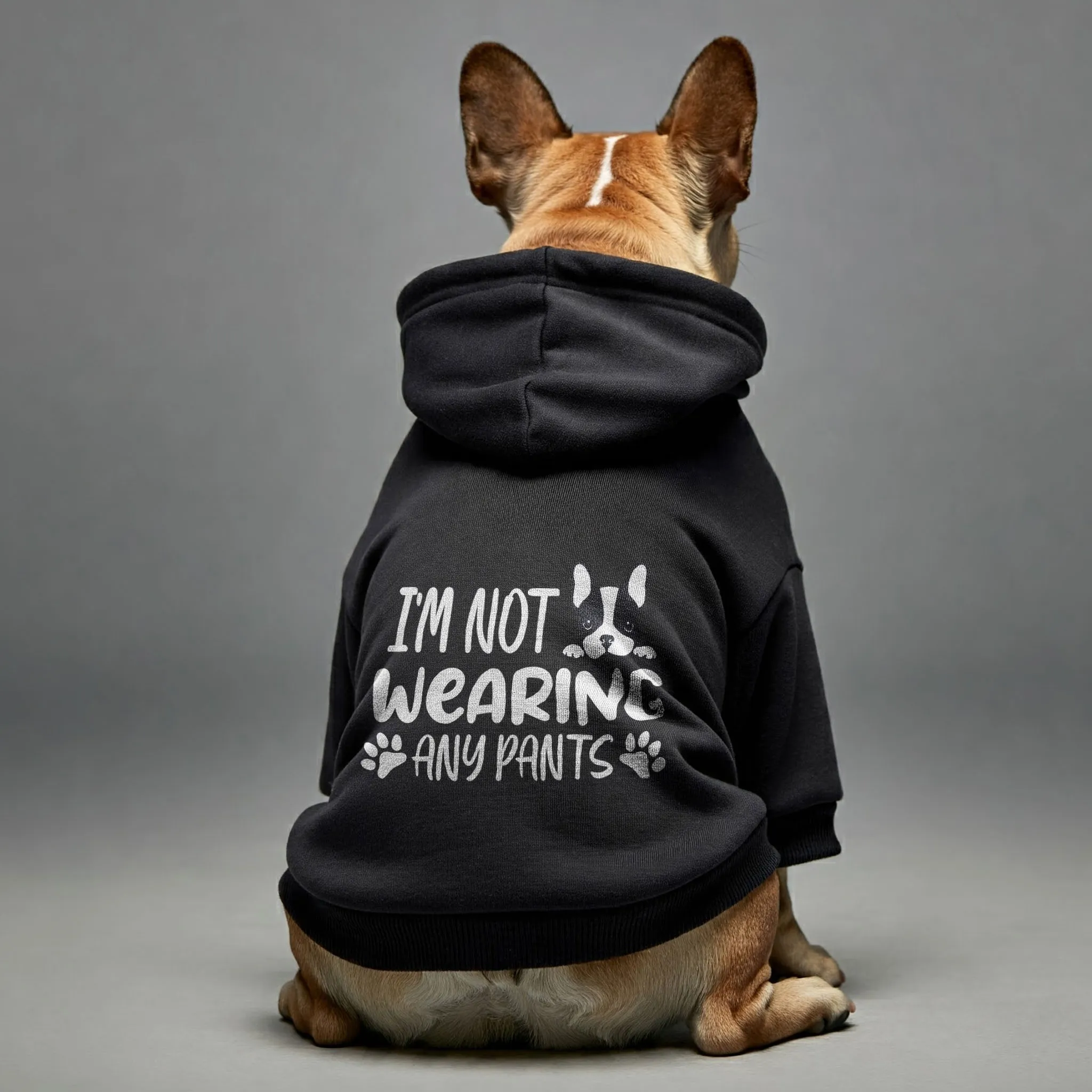 Im not wearing any pants - Personalized French Bulldog Hoodies with Funny Quotes – Stylish, Cozy, and Premium 100% Cotton