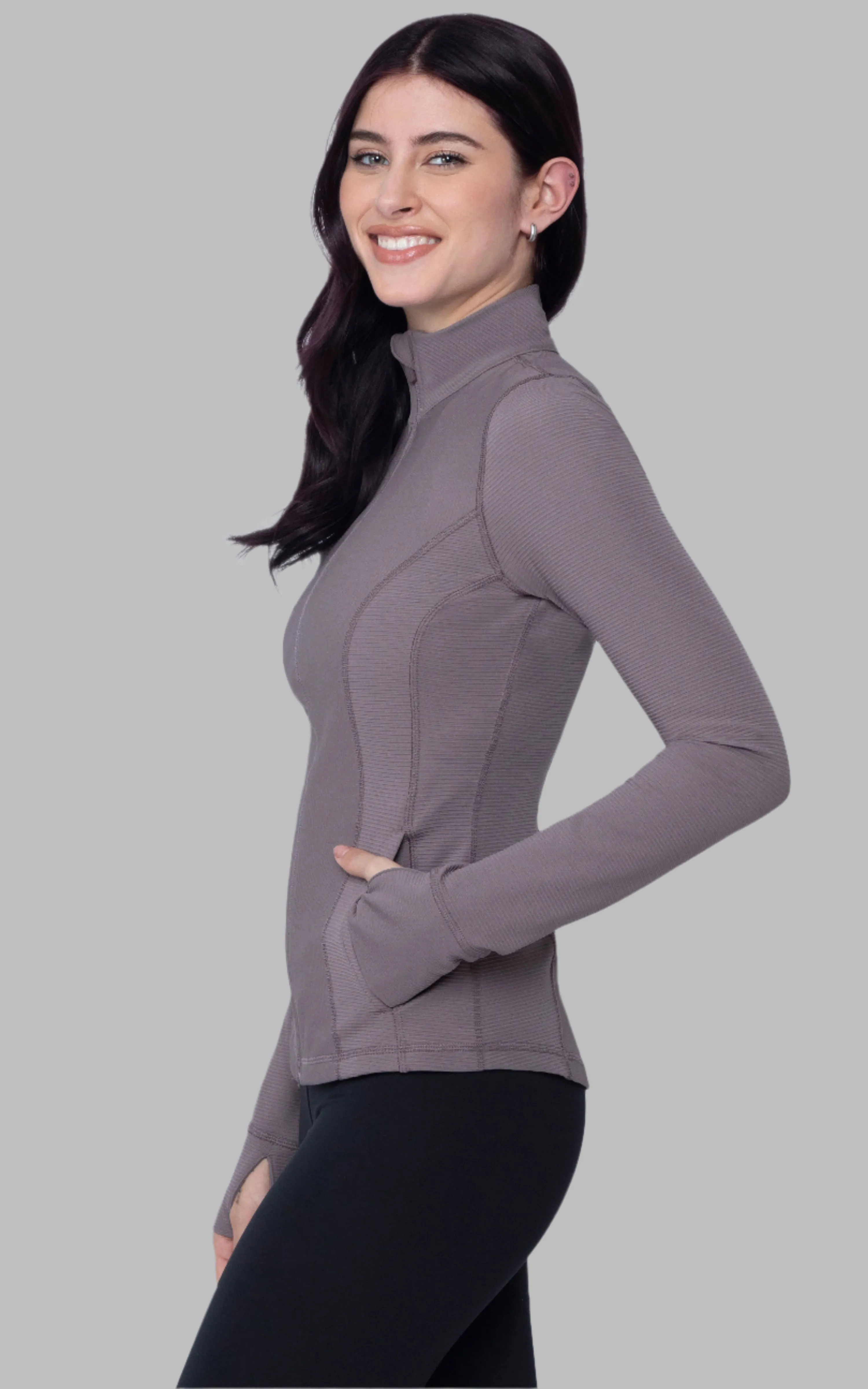 Interlink Ribbed Princess Seam Performance Jacket