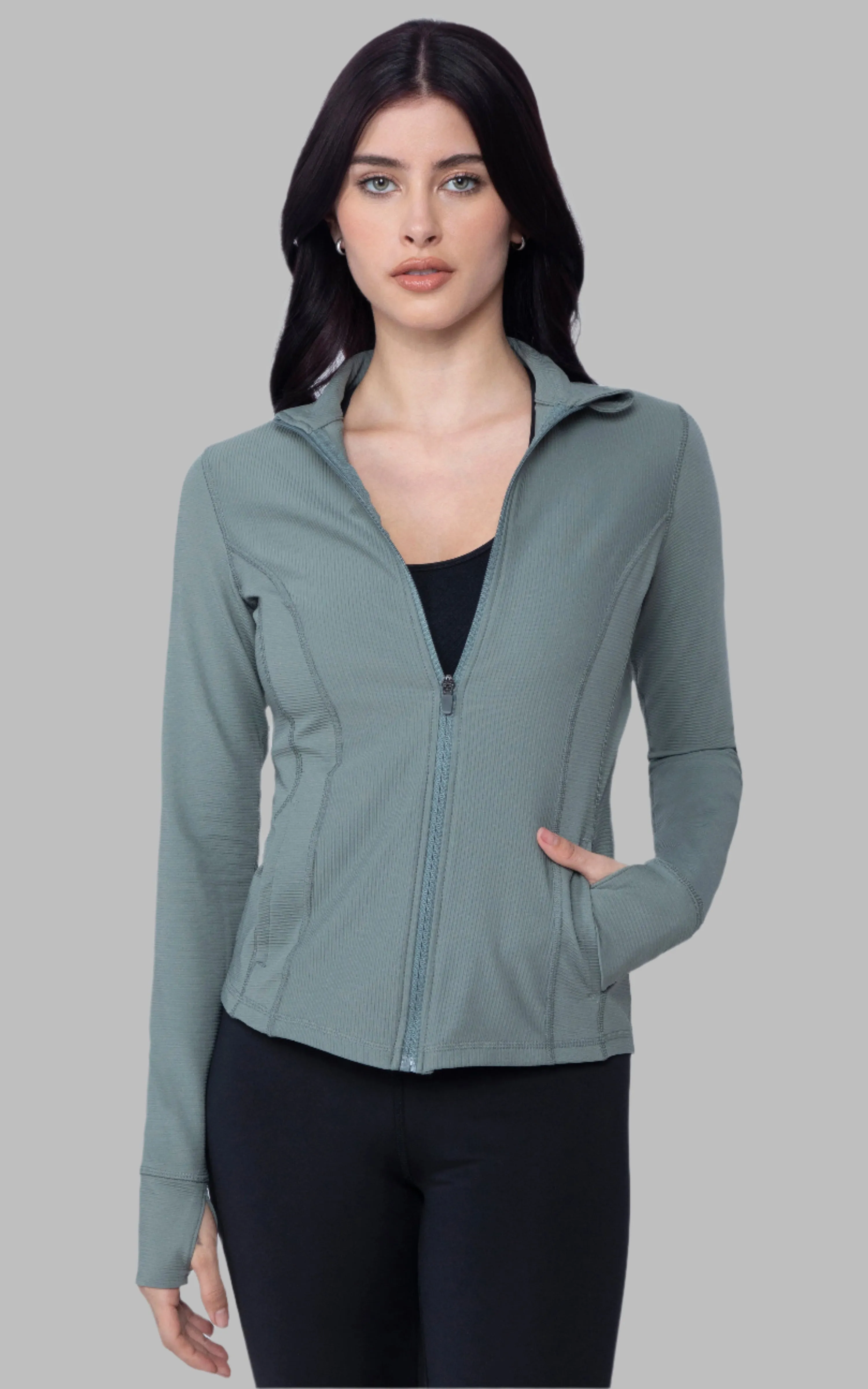 Interlink Ribbed Princess Seam Performance Jacket