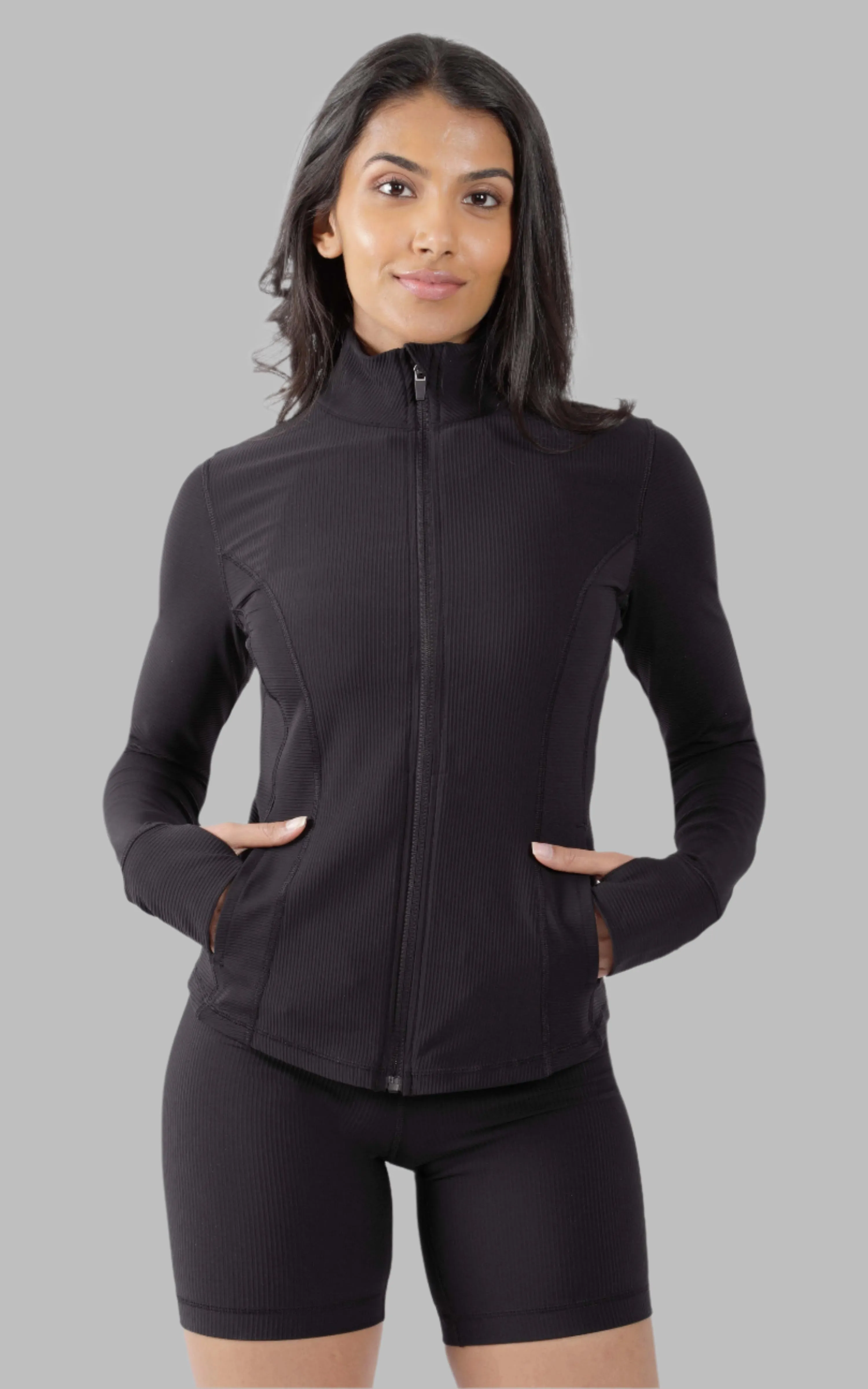 Interlink Ribbed Princess Seam Performance Jacket