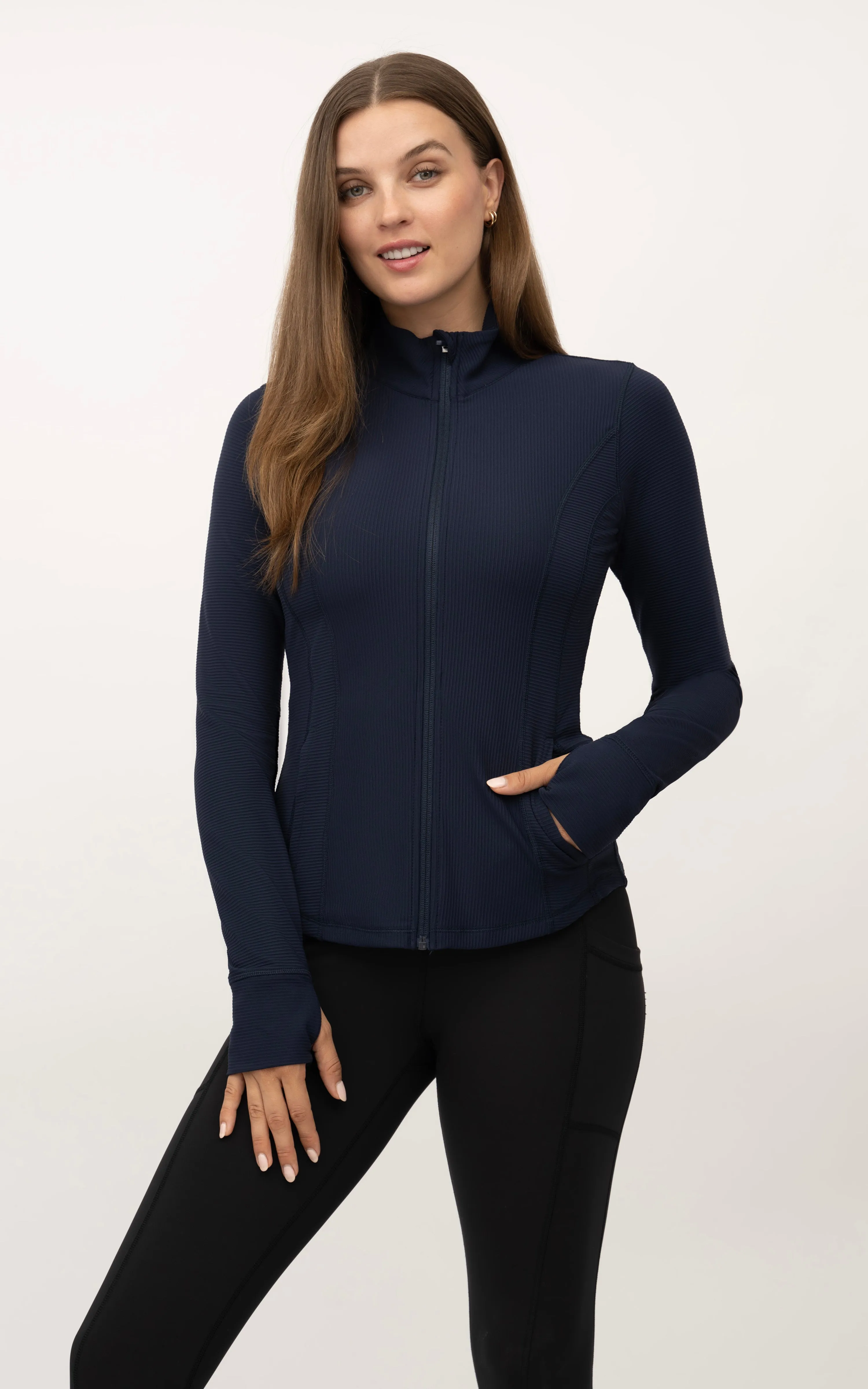 Interlink Ribbed Princess Seam Performance Jacket