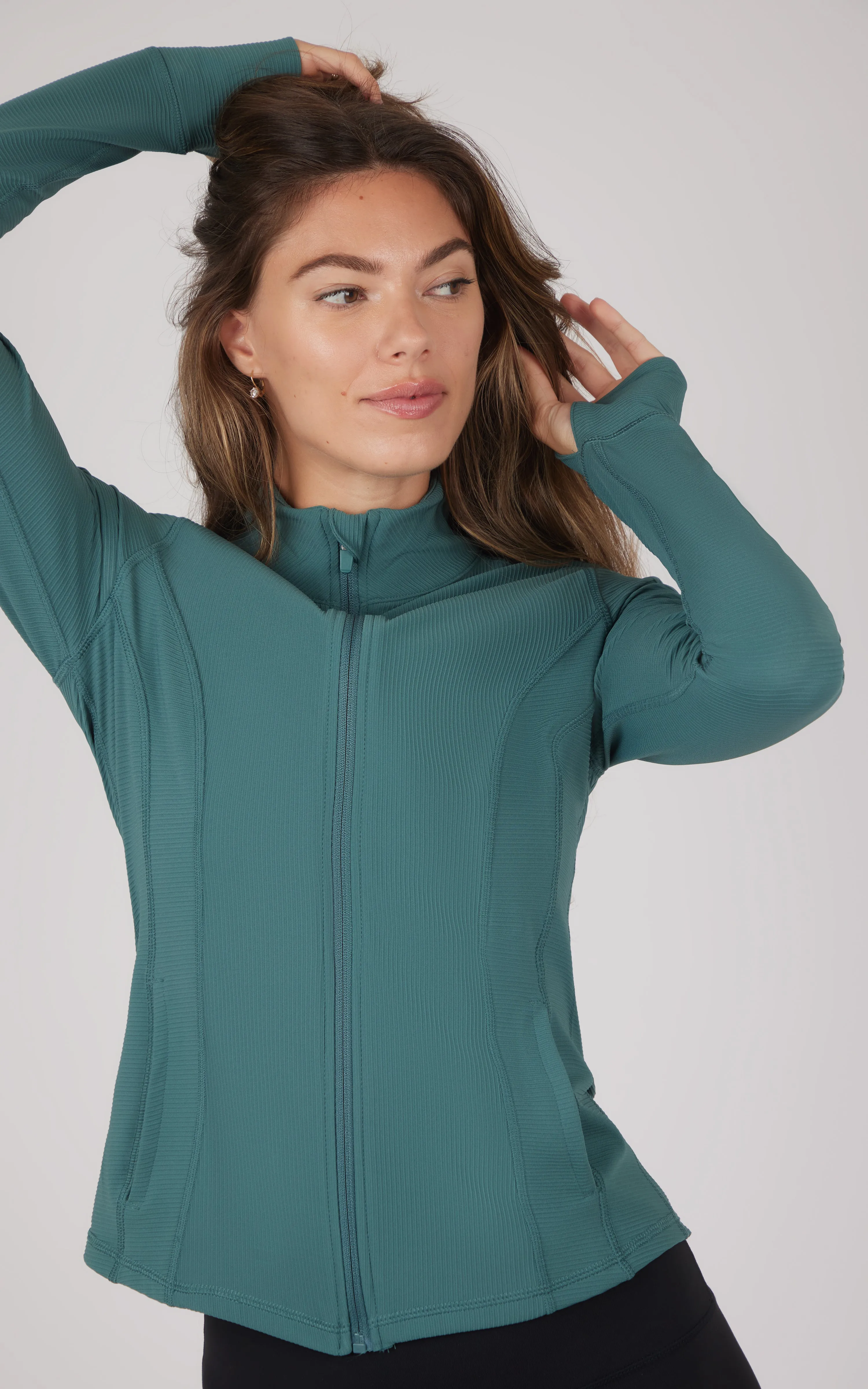 Interlink Ribbed Princess Seam Performance Jacket