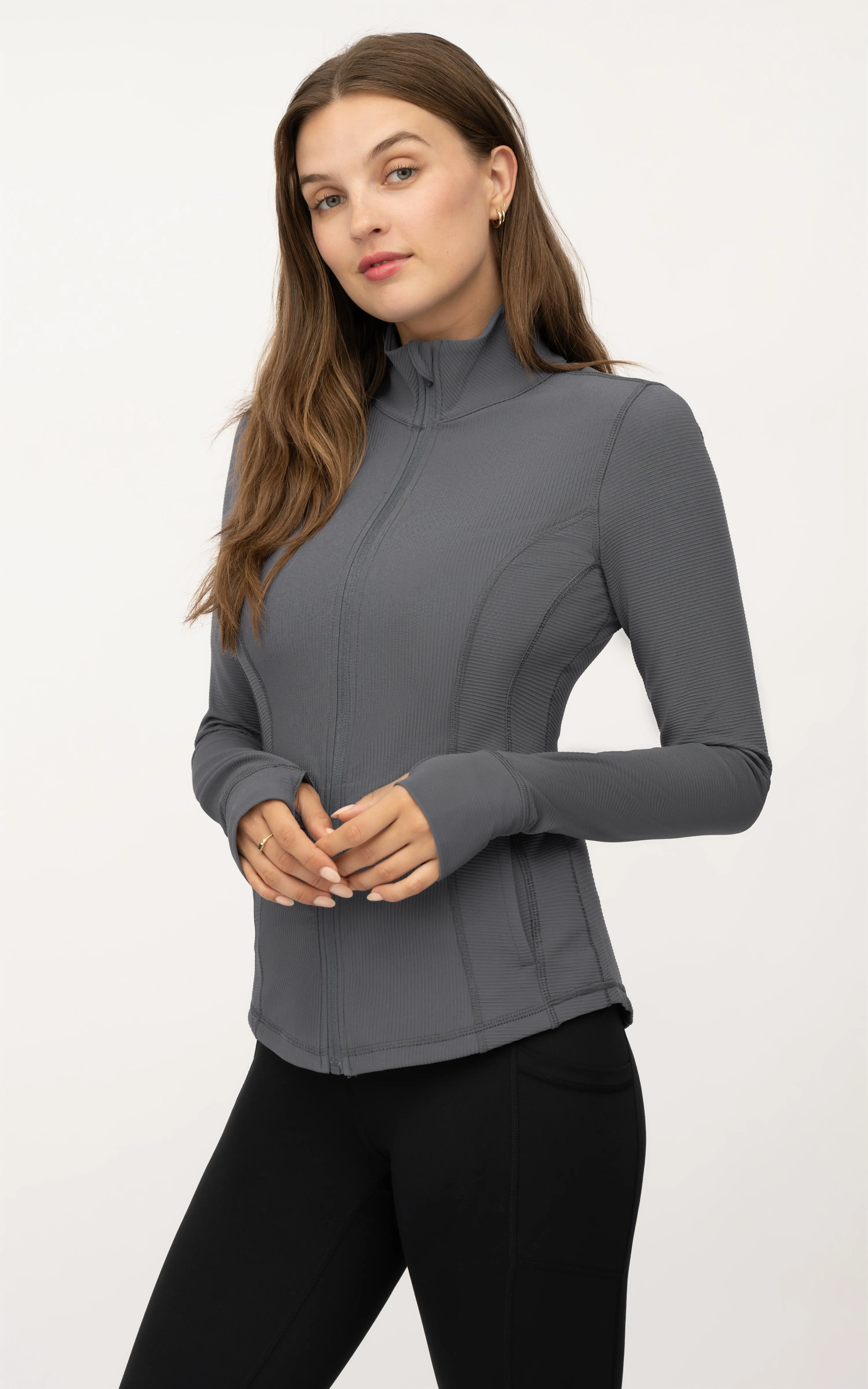 Interlink Ribbed Princess Seam Performance Jacket