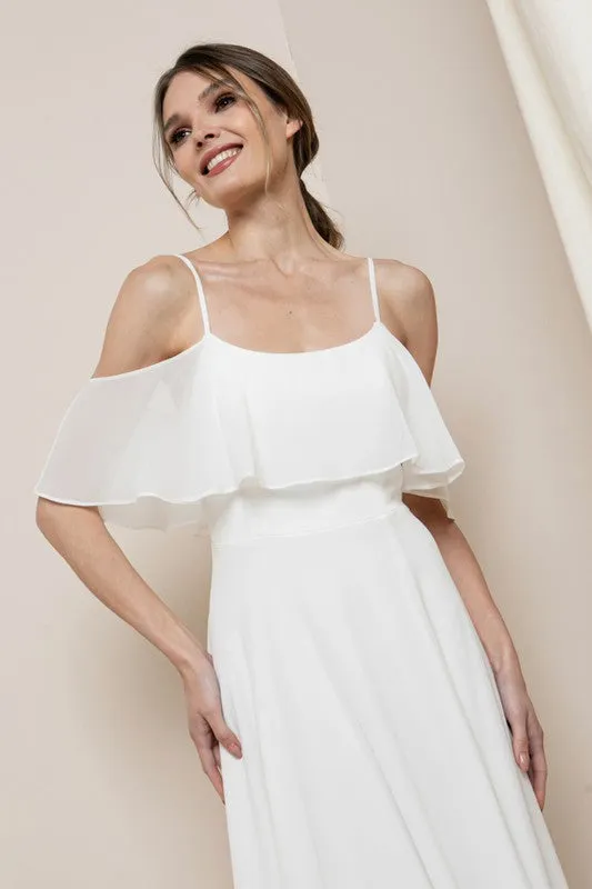 Ivory Blouson-style Class Bridesmaid Dress