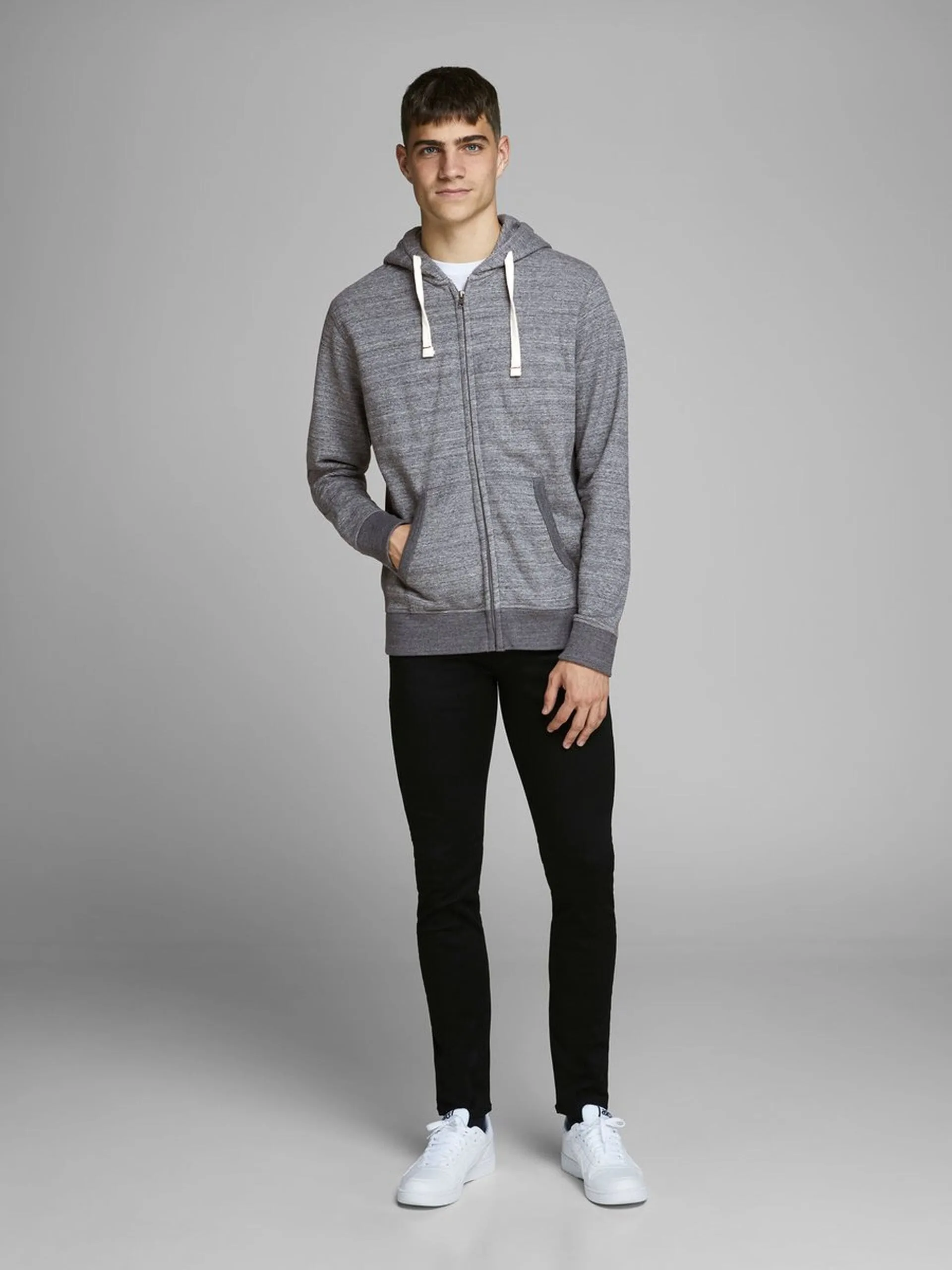 Jack &amp; Jones Grey Melange Hoodie