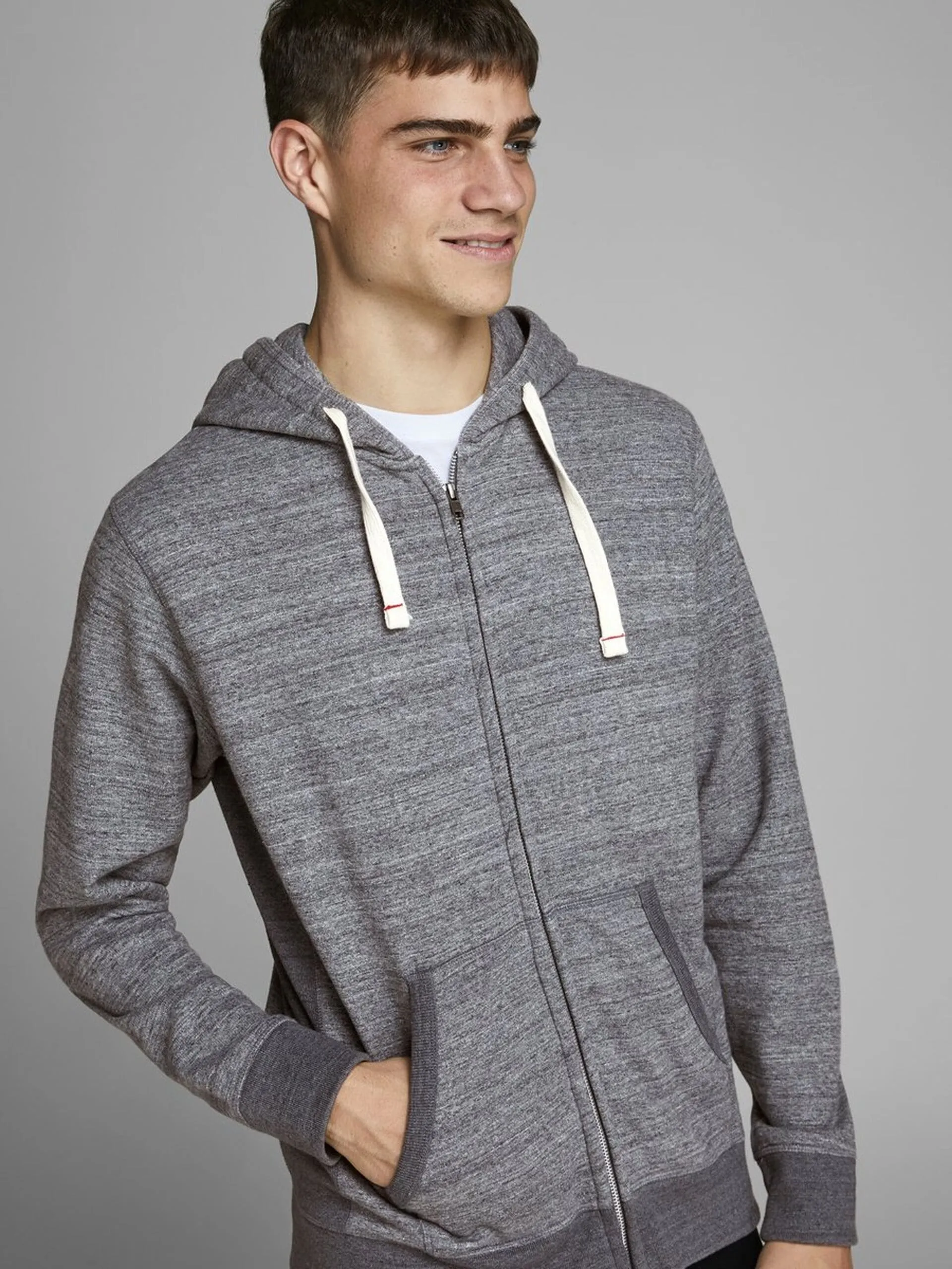 Jack &amp; Jones Grey Melange Hoodie