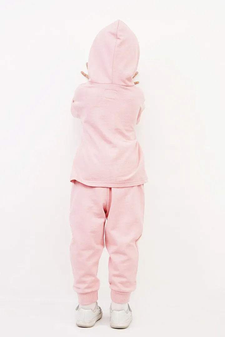 KIDS HOOD SET BASIC PINK