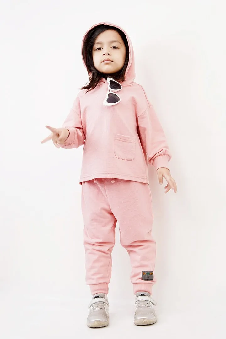 KIDS HOOD SET BASIC PINK