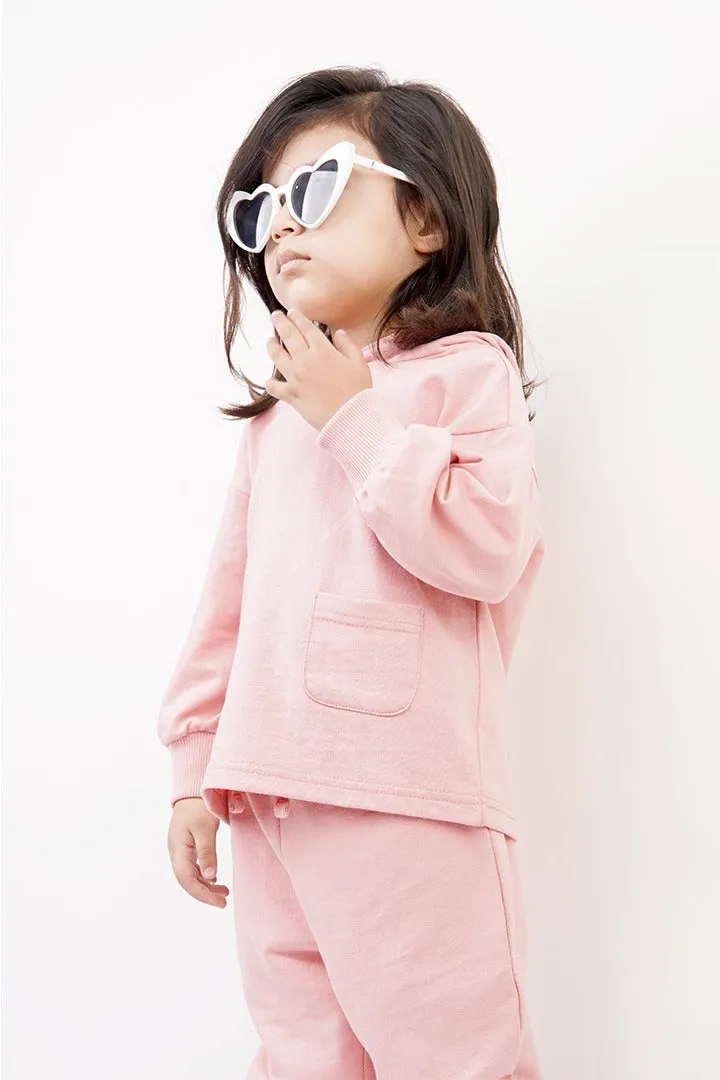 KIDS HOOD SET BASIC PINK