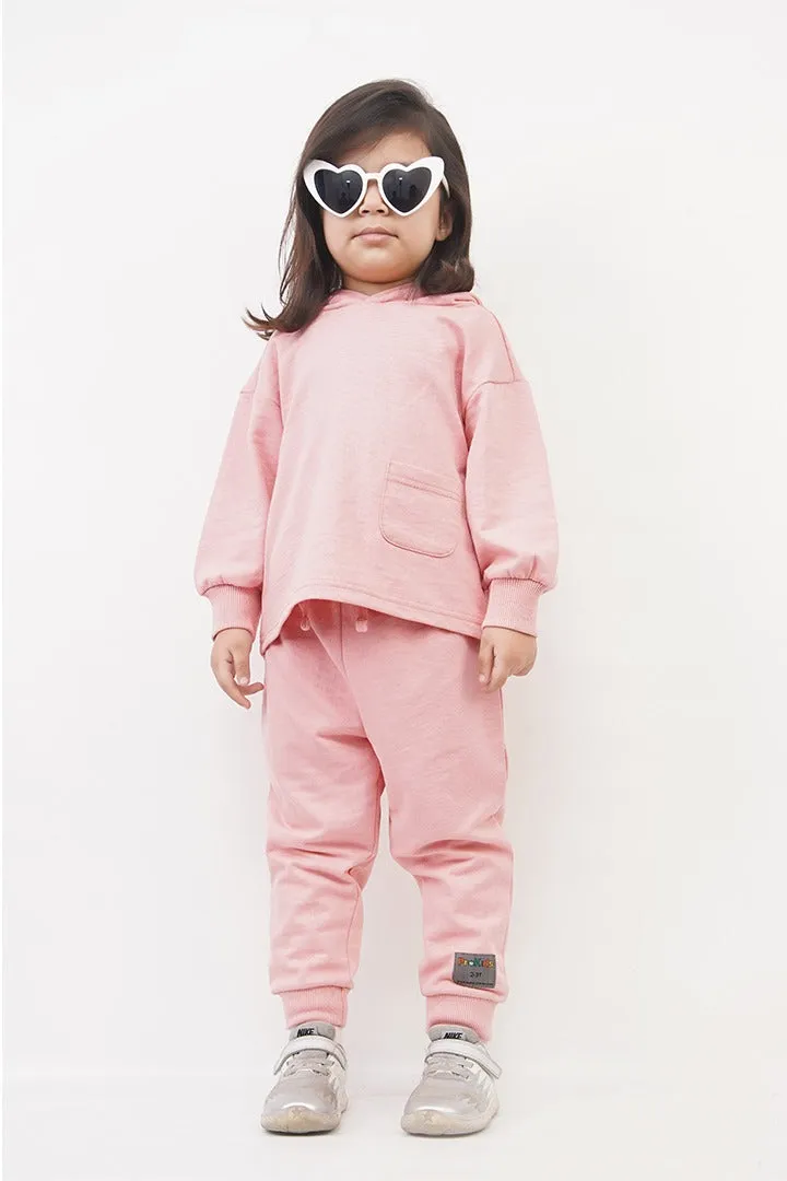 KIDS HOOD SET BASIC PINK