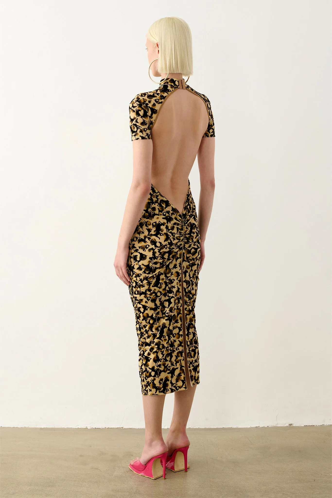 Knockout Dress Beige Leopard Print