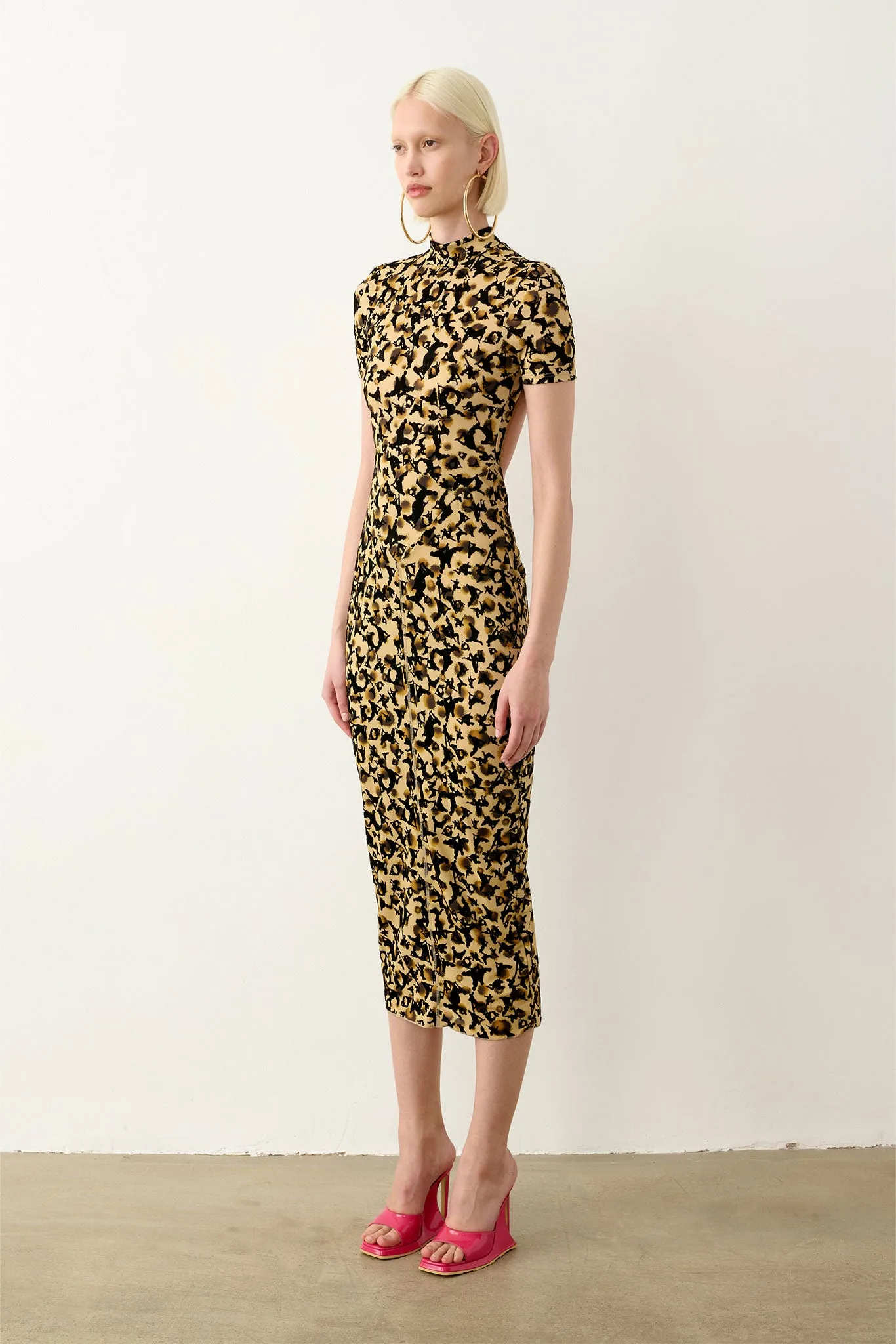 Knockout Dress Beige Leopard Print