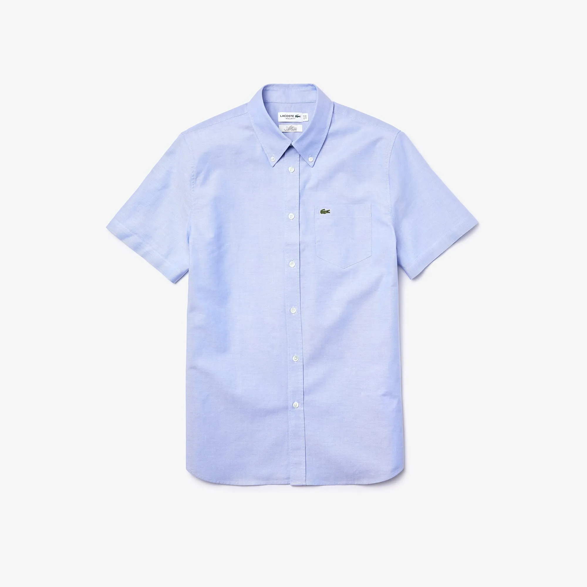 Lacoste Men's Solid Regular Fit Shirts (Blue)