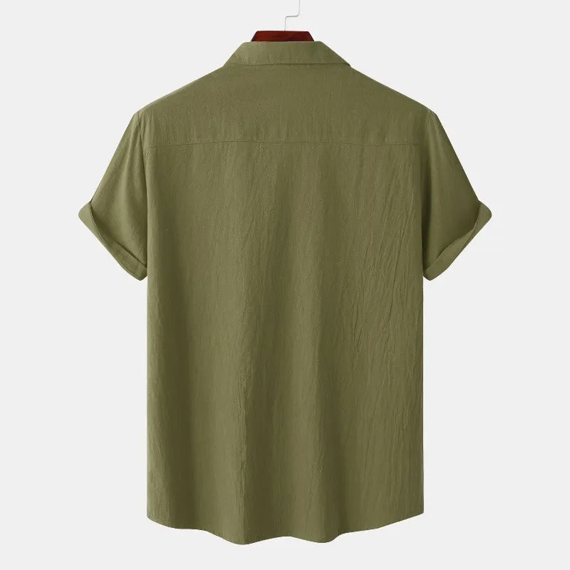 Linen Short-Sleeved Shirts Men's Shirts